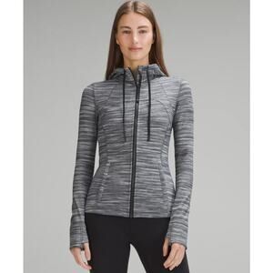 Lululemon Gray Hooded Define Jacket Heathered Stripe Full Zip Athleisure size 6